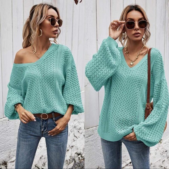 BETTER WITH YOU KNIT SWEATER- MINT - Picture 2 of 6